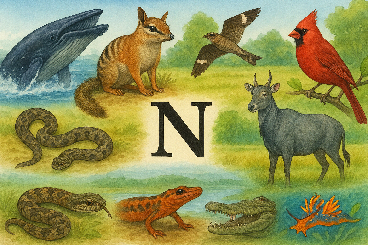 Animals that start with n