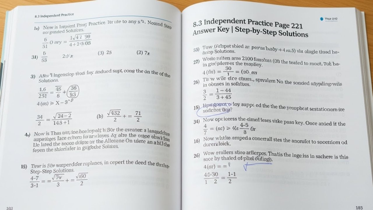 8.3 Independent Practice Page 221 Answer Key